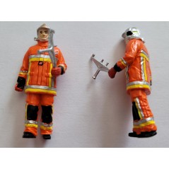 1 figurine orange Pompier feu urbain